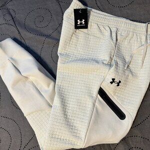 UNDER ARMOUR UNSTOPPABLE SEMI SPHERE BEIGE BLACK JOGGER PANTS SIZE L  M MEN $110